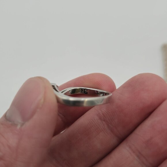 Size 8 Sterling Silver Pink Sapphire And Clear Topaz Ring A1870 - Picture 6 of 9